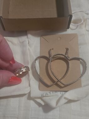 Katia Designs Heart Earrings And Ring Set